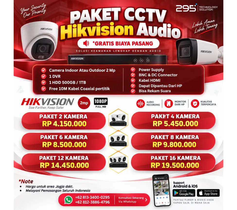Paket CCTV Hikvision 2mp Smartlight Audio